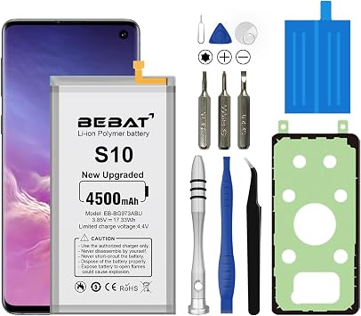 بطارية بديلة لـ Samsung Galaxy S10،4500mAh بطارية ليثيوم بوليمر عالية السعة 0 دورة لـ Samsung SM-G973F / U / W / X / N ، SM-G973U1 ، SM-G9730 ، SCV41 ، SM-G973C مع مجموعات الأدوات ، EB-BG973ABU