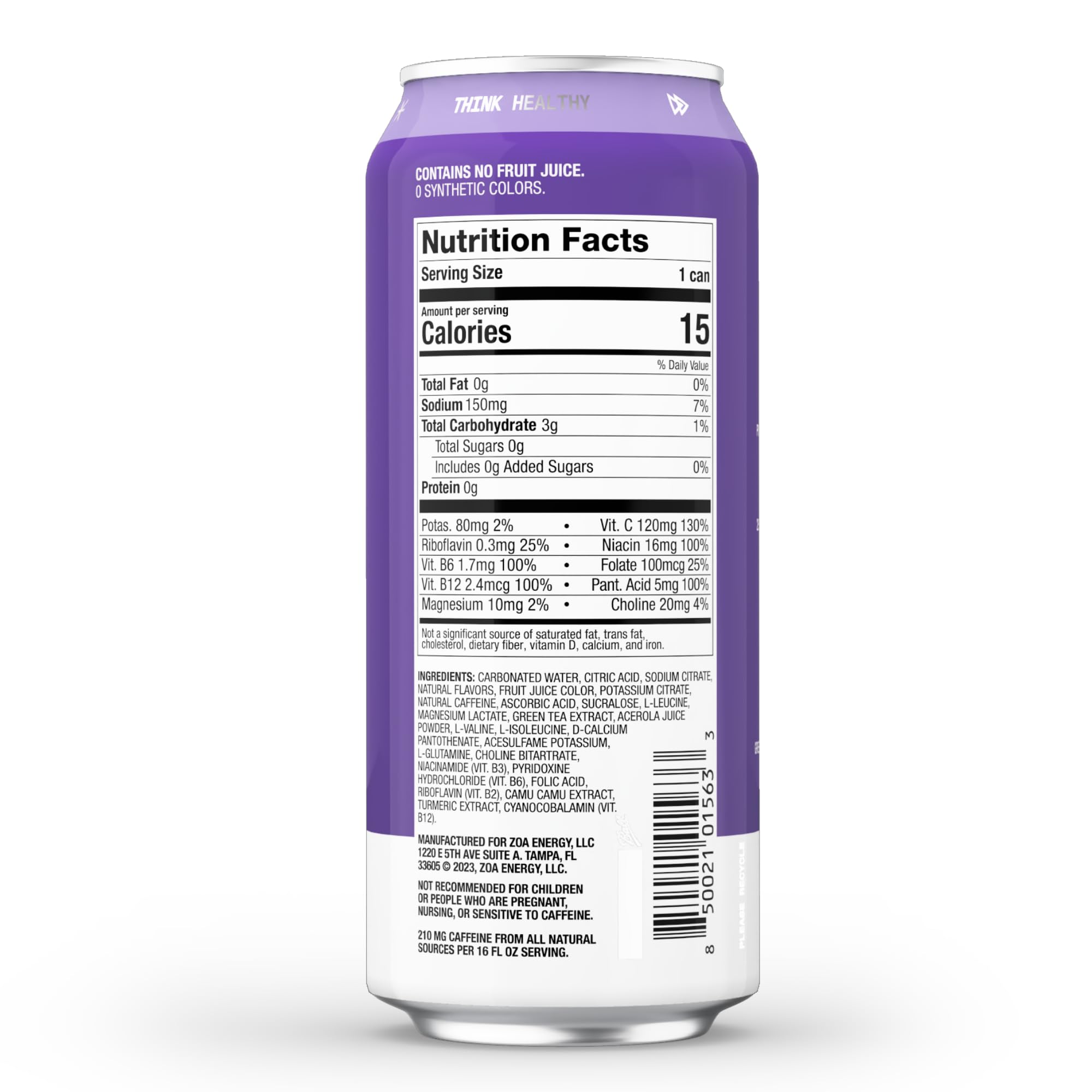 ZOA Zero Sugar Energy Drinks, Frosted Grape Clean