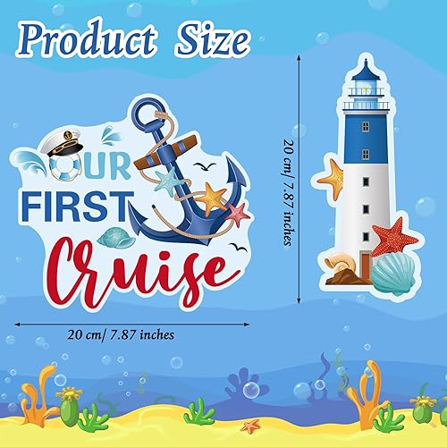 Miniatura 2 de Kanayu 12 imanes de decoración para puerta de crucero, diseño de barco de navegación marítima, automóvil, refrigerador, calcomanías, ancla, puerta
