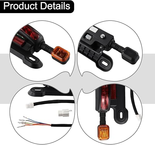 Miniatura 2 de Luz trasera eléctrica de bicicleta, 12.6 '' con luz de freno LED de 12 V izquierda derecha señales de giro y montaje de luz de conducción para