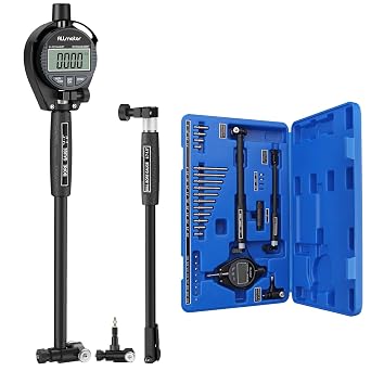 Dial Bore Gauge,0.7-6in,0.0005in Resolution,23 Anvils, 6in Depth | 2 Measuring Rods, Large LCD, Self-Centering Design, for Cylinder Wear, Taper, Ovality & Engine Bore Inspection
