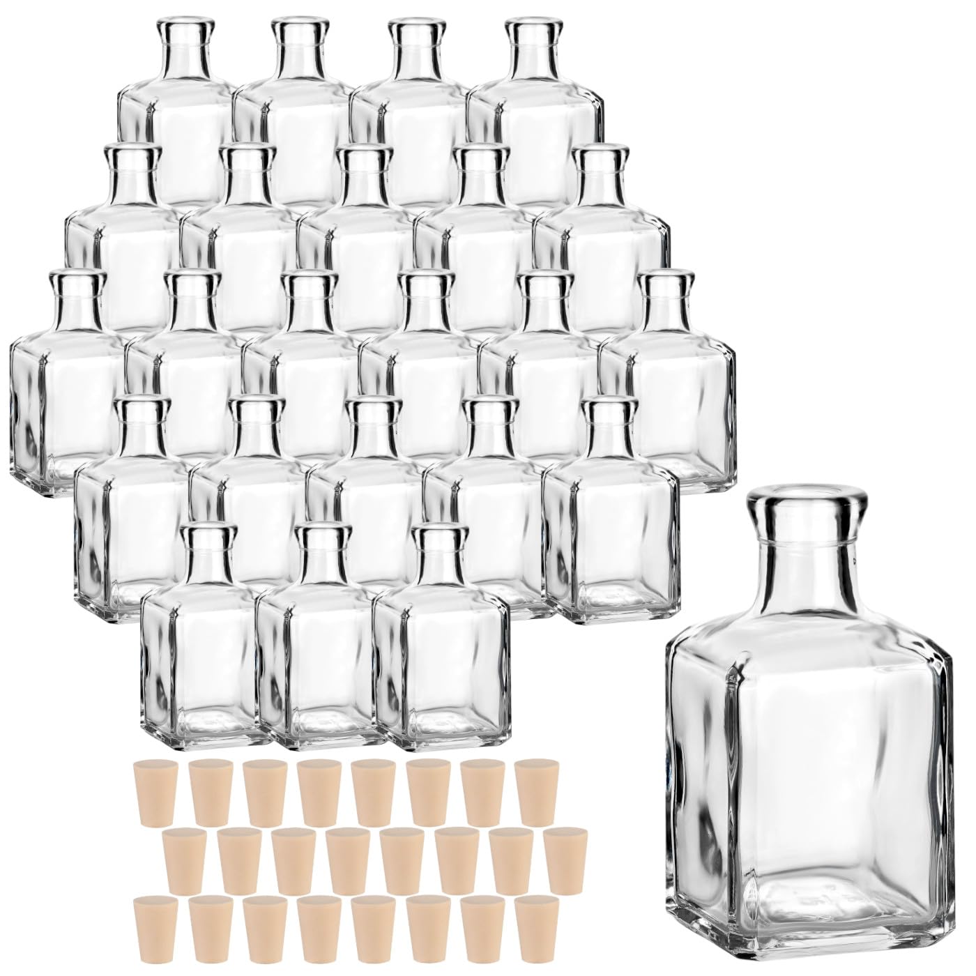 Gouveo Set Van 24 Glazen Flessen 200 Ml Kropphals Met Schroefdop Goudkleurig Kleine Voor Likeur Sap Azijn En Olie Flessenset 664880253
