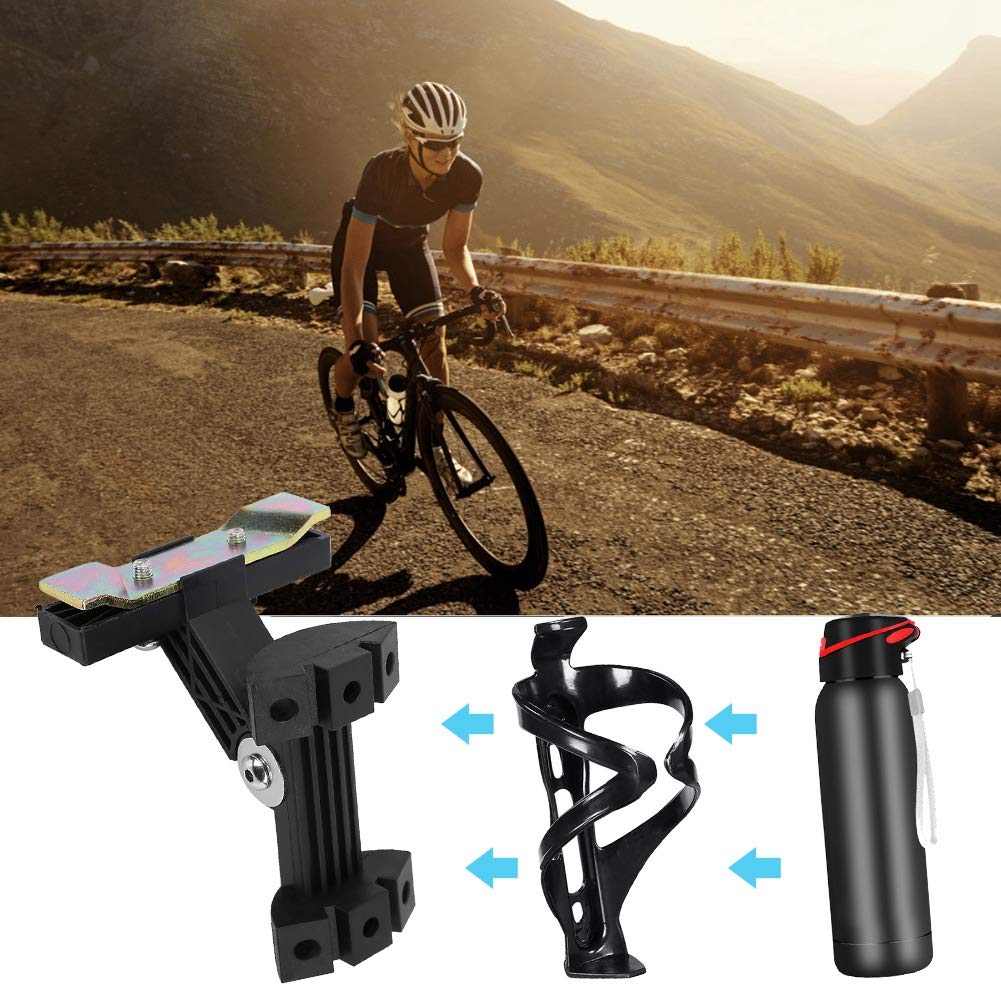 Supporto Per Portaborraccia Doppio Prolunga Adattatore Per Portaborraccia Da Sella Per Bicicletta In Alluminio Nero