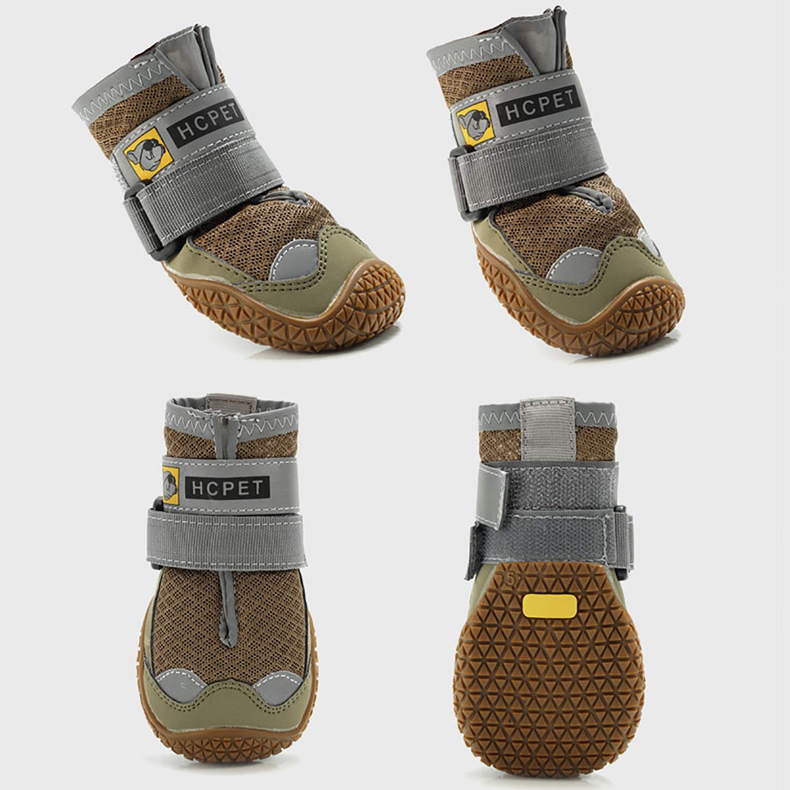 Scarpe per Animali Domestici, Occhiali per Cani Stivali Traspiranti per Cuccioli Stivali Antiscivolo da Neve per Cani da Compagnia per Cuccioli Caldi Scarpe da Pioggia per Cani,Giallo,6#6.5cm
