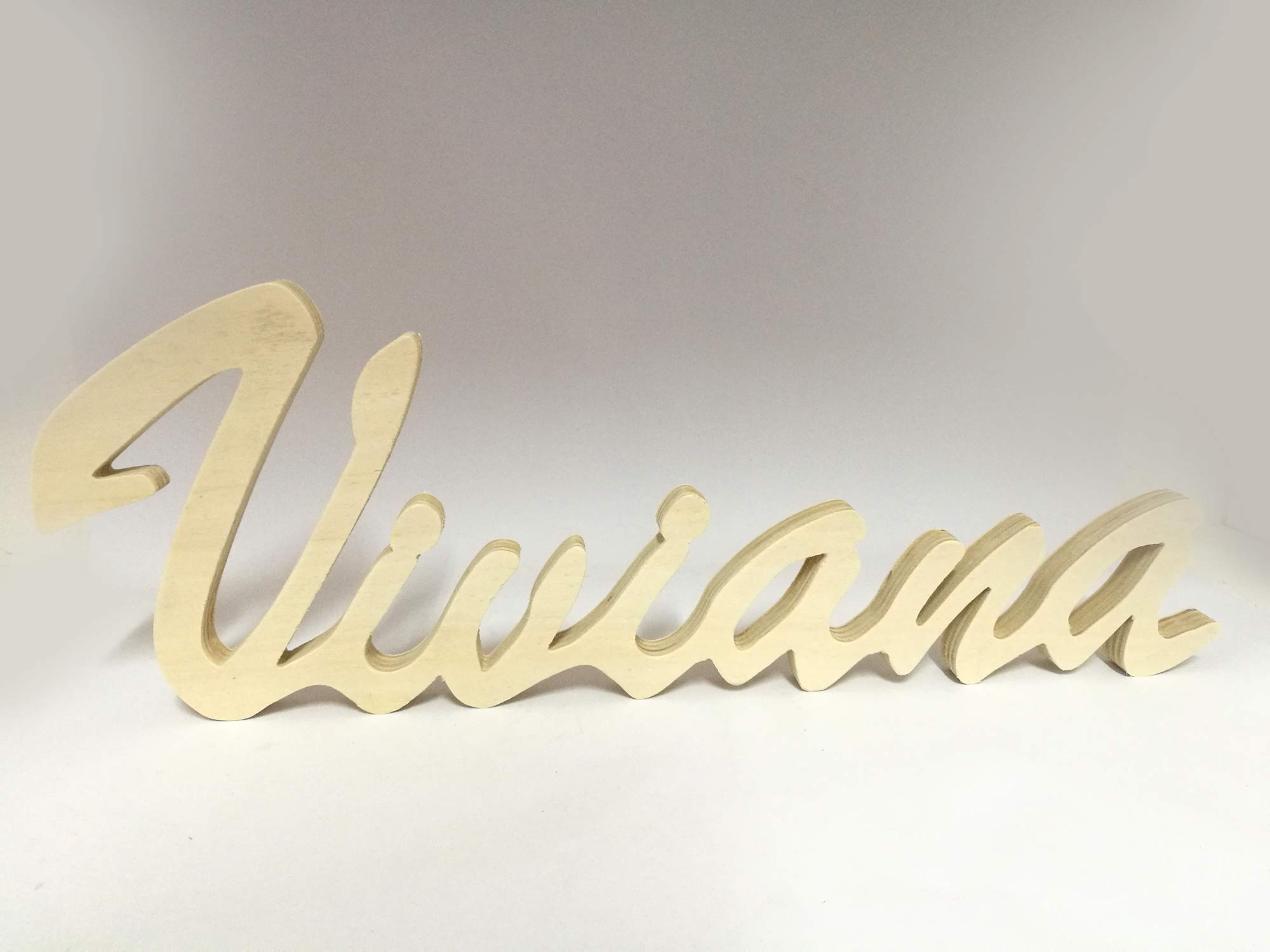 Nome Lettere Scritta in legno di pioppo spessore 20mm altezza 25cm larghezza 55cm finitura grezza o shabby RAGALO GADGET COMPLEANNO NASCITA BATTESIMO COMUNIONE CRESIMA NEONATO MATRIMONIO
