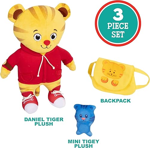 Miniatura 4 de Daniel Tiger's Neighborhood Peluche de Daniel Tiger de regreso a la escuela Feature Plush con Tigey y mochila que incluye música, sonidos y frases!