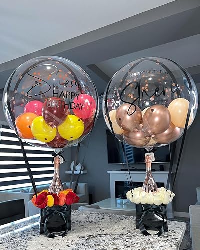 Miniatura 6 de Globos transparentes grandes para rellenar paquete de 13 globos Bobo de boca ancha de 30 pulgadas para relleno, globos transparentes a granel para