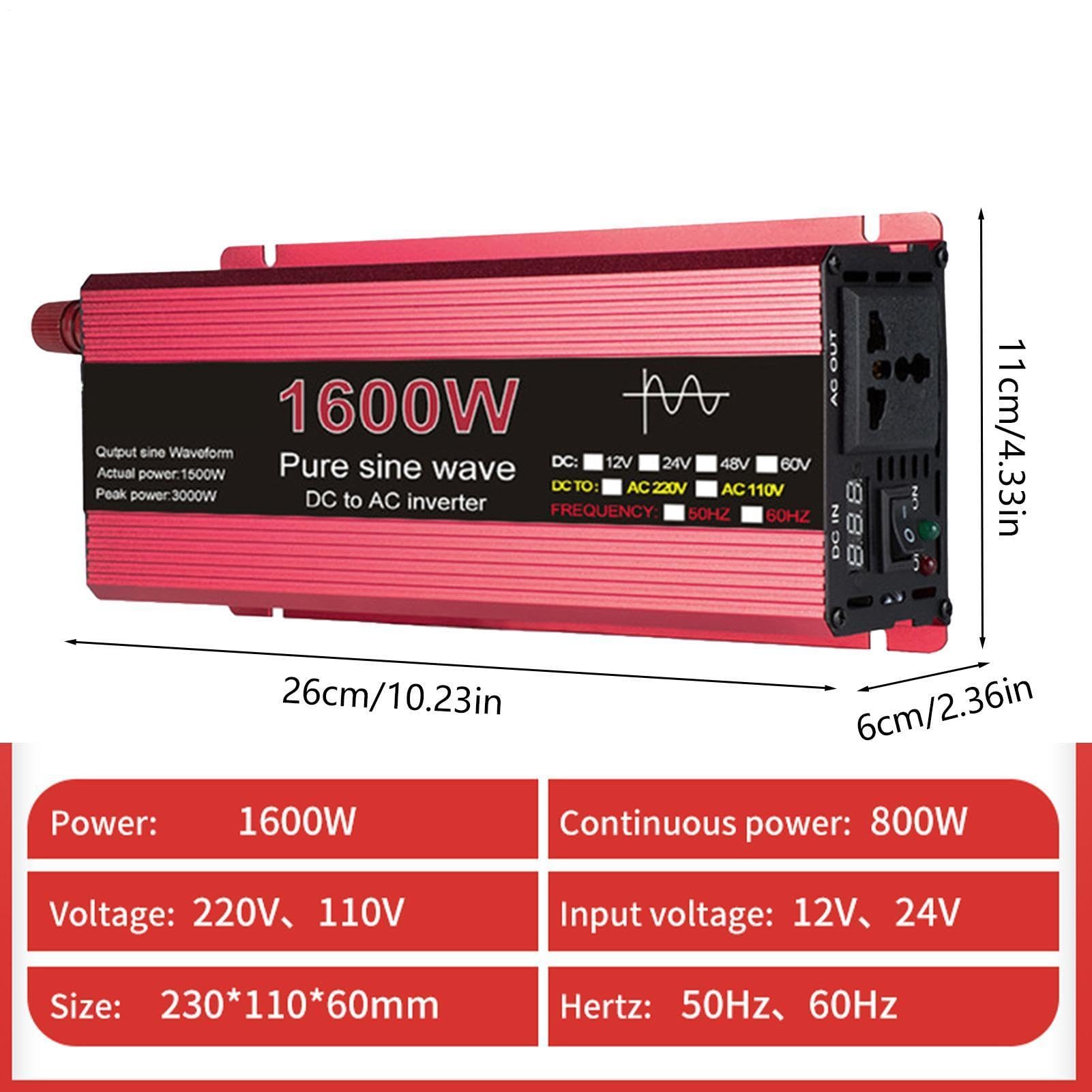 Falownik, adapter do konwertera samochodowego 12 V DC na 120-220 V AC