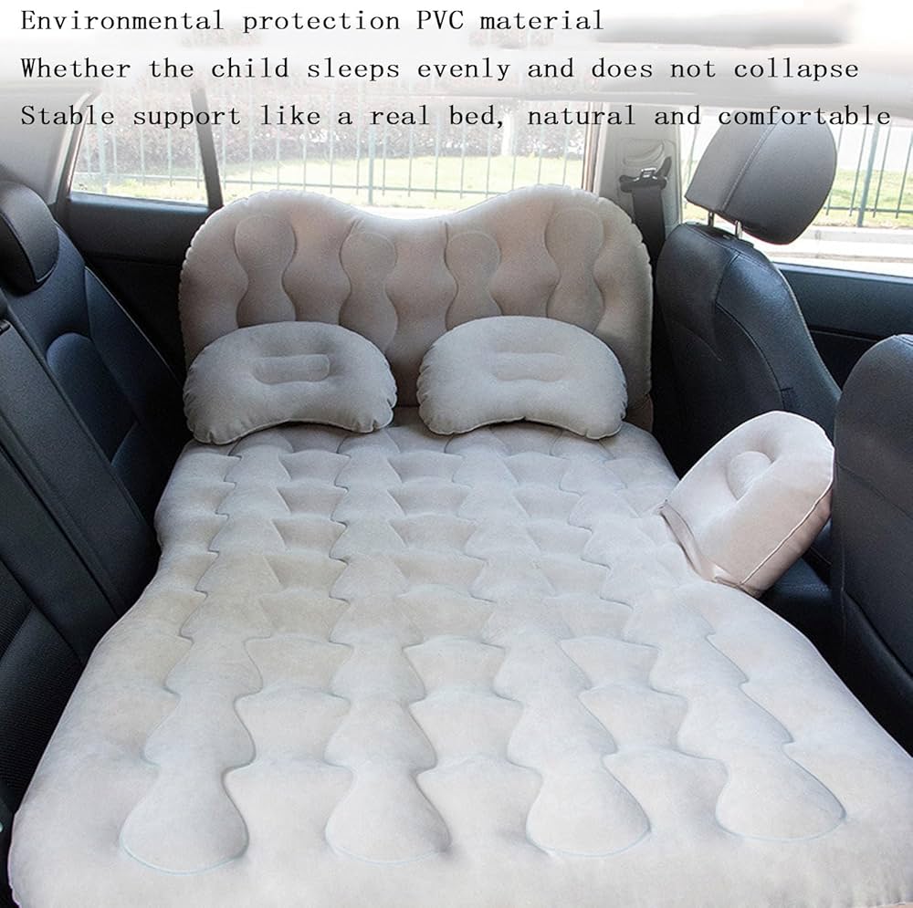SUV Luftmadrass Bilsu00e4ng Camping Kudde Kudde Uppgraderad Fu00f6rtjockad Och Universell Bilmadrass Camping Bu00e4rbar Sovdyna Fu00f6r Resor Camping Anvu00e4ndning I Din Bil RV Minibuss Bagageutrymme (gru00e5