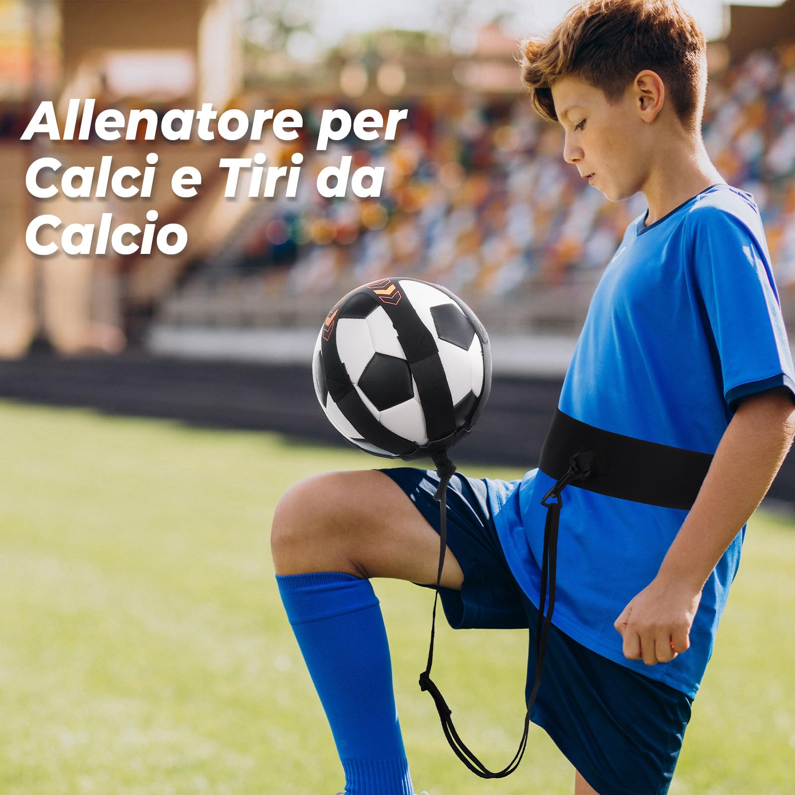 YISSVIC Kit Allenamento Calcio e Agilità con Scala di Agilità 6 Metri 12 Pioli, 10 Coni, 4 Picchetti e Allenatore di Calcio/Tiro, Adatto per Bambini