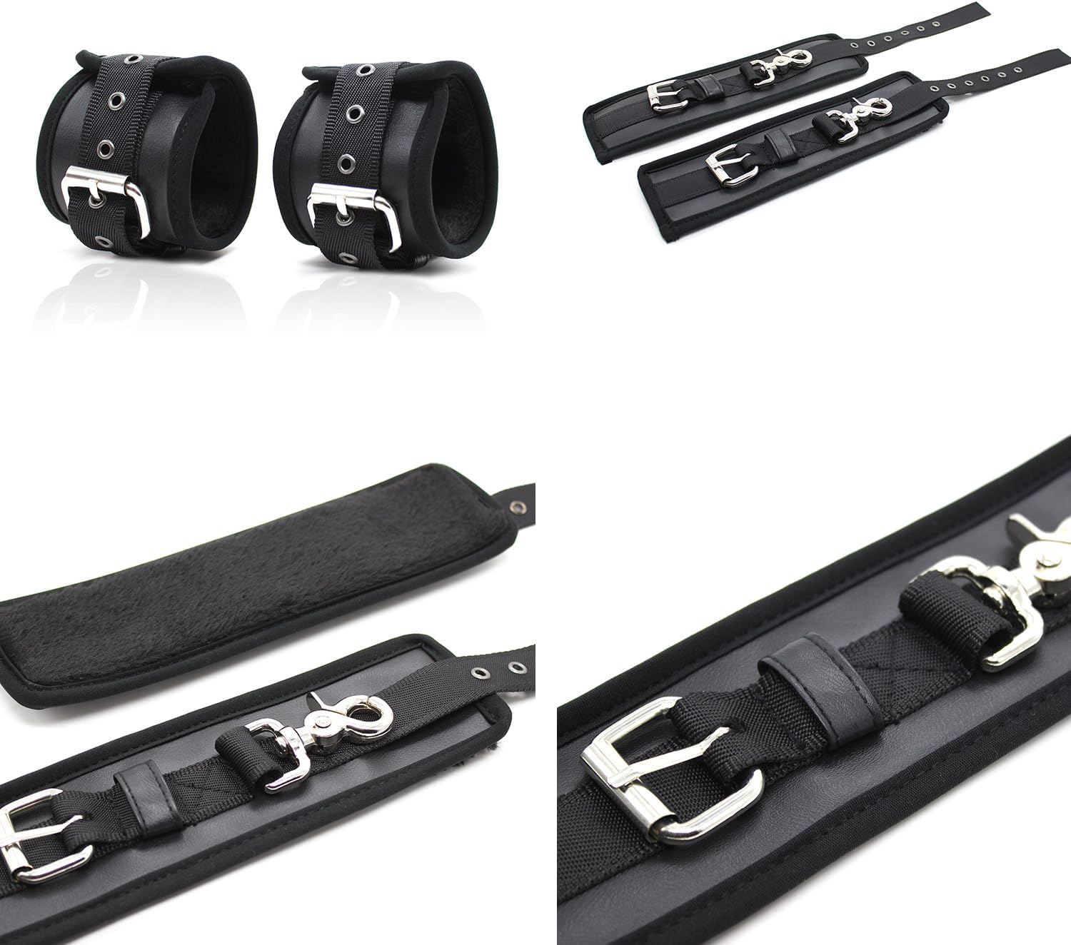 Over The Door Entryway Restraints Hanging Bondage Cuffs for Sex Games, Leather Sex Toys Plush Wrist Cuffs for BDSM Restraints, Women and Men Bondage Toys Sex Handcuffs (Black-1)