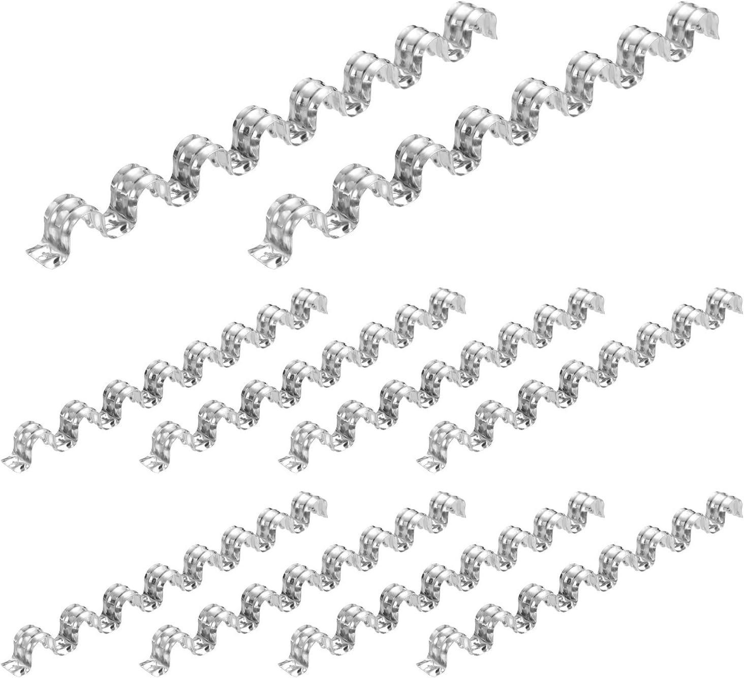MECCANIXITY 10pcs Conduit Clamp 13/16 Inch 20mm, 8 Hole Stainless Steel Pipe Strap, Rigid Metal Conduit Hanger for Pipe Fixing, Tube Wire Installation