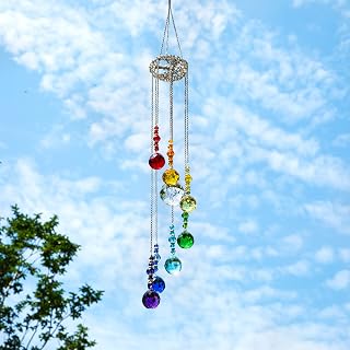 H&D HYALINE & DORA Colorful Crystal Ball Prisms Suncatcher Tree of Life Window Hanging Ornament Rainbow Maker Pendant for Home, Garden Decoration