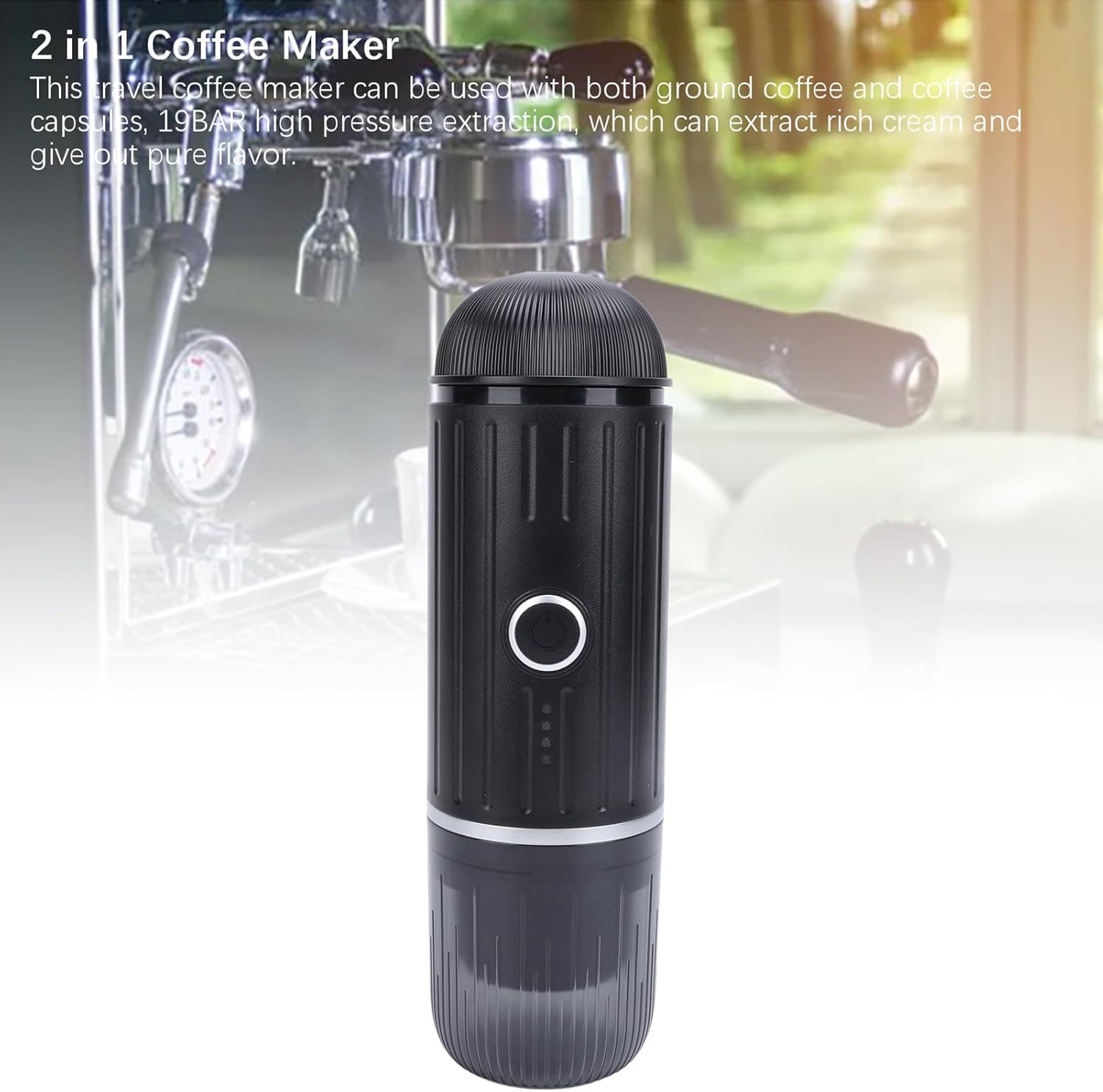 Portable Coffee Machine, 250ml Electric Heating Travel Coffee Maker Kitchen Travel Appliances with Storage Bag for Camping Hiking Office Use