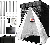 Cabine vocal portátil, cabine de gravação dobrável de 200,7 x 83,8 cm x 83,8 cm para estúdio em casa, isolamento de som e viagens - fácil de montar com bolsa de viagem para podcasts, locuções, canto