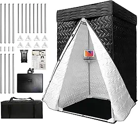 Cabine vocal portátil, cabine de gravação dobrável de 200,7 x 83,8 cm x 83,8 cm para estúdio em casa, isolamento de som e viagens - fácil de montar com bolsa de viagem para podcasts, locuções, canto
