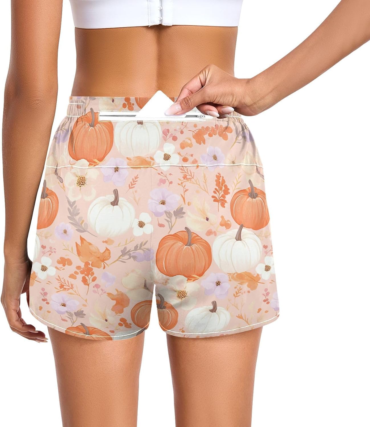 FRODOTGV Pumkins Blush Womens Athletic Shorts Ouick Dry Beach Shorts for Biking Lounging Jogging Beach S image 3
