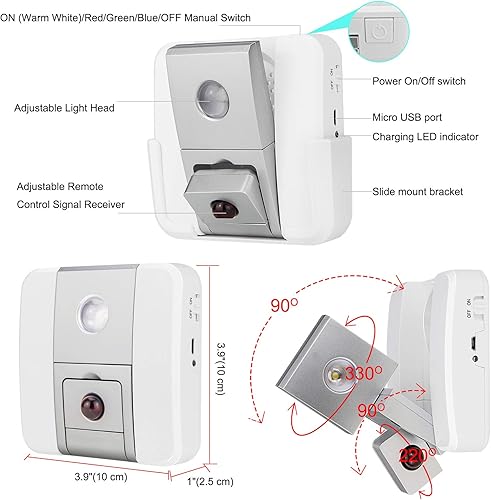 Miniatura 5 de Focos LED para interiores, foco recargable con control remoto, luces de acento inalámbricas, 100 lúmenes, 12 luces de arte regulables que cambian de