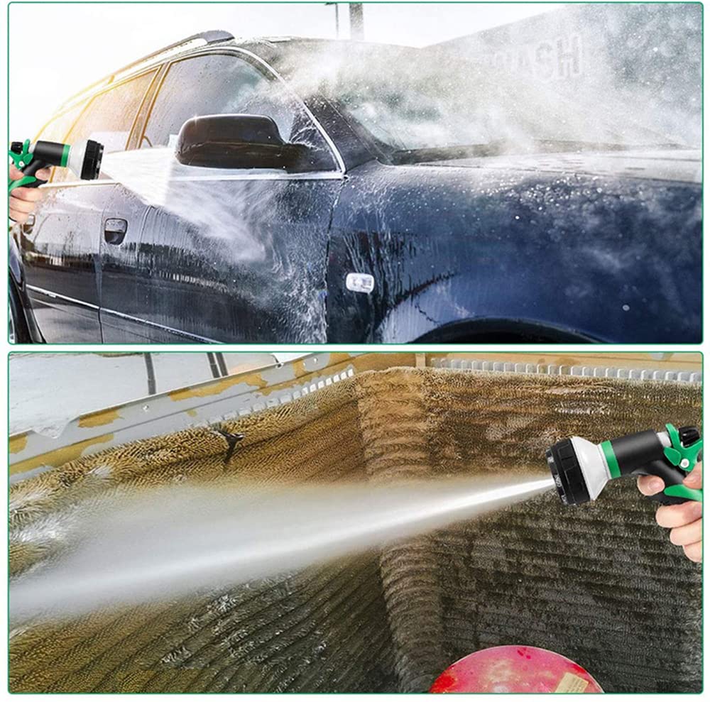 200 ft dehnbarer Gartenschlauch, flexibler Wasserschlauch mit extra starker Substanz, Handbrause mit 8 Funktionen, auslaufsicherer, leichter, dehnbarer Schlauch zum Bewässern und Waschen (60