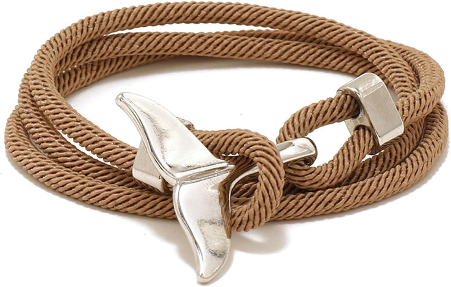 Unique Whale Tail Wrap Bracelet - 20” Adjustable Nylon, Stylish Ocean-Inspired Design
