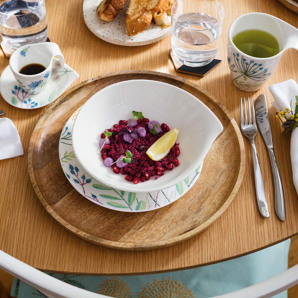 Villeroy & Boch - Flow Suppen- / Müslischalen 6er Set, Schale für Müslis/Obst/Suppen, griffiger Rand, Premium Porzellan, spülmaschinengeeignet, weiß, 300 ml