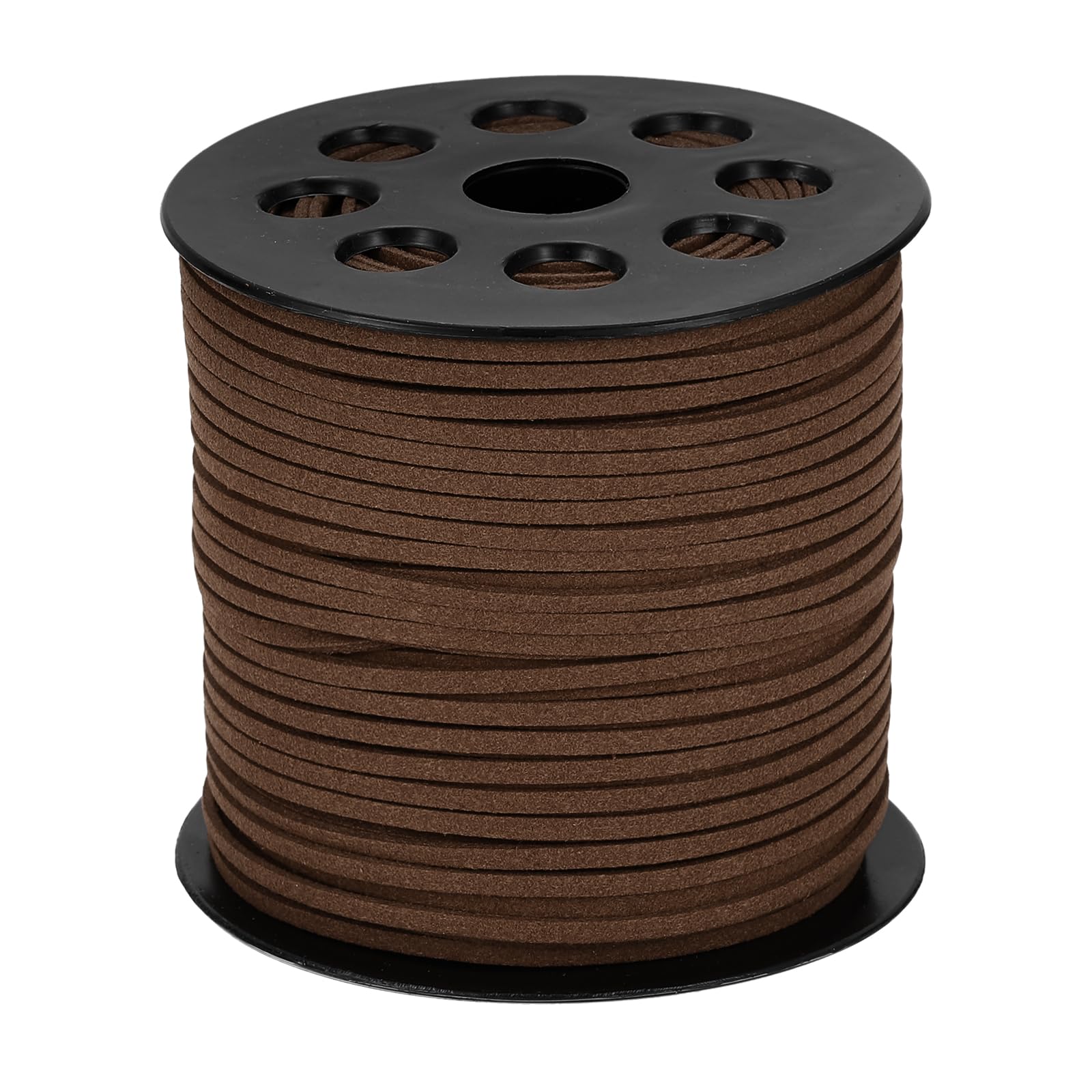 sourcing map 98 Yards x 0.1"(2.6mm) Faux Leather Cord, Flat Suede Cord Leather Strip Braiding String Lace for Jewelry Making Bracelet Necklace Beading Making DIY Crafts, Coffee