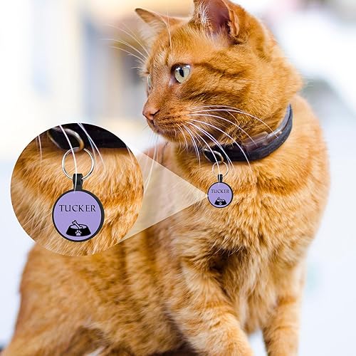 Miniatura 7 de YEHANTI Etiquetas de silicona grabadas para mascotas, silenciosas y ligeras, impermeables, personalizadas, con hermosos iconos, redondas