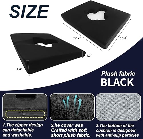 Miniatura 9 de Cojín de asiento de silla de ruedas de gel, cojines de dolor de cama para glúteos, alivia la ciática, espalda, coxis, alivio del dolor de presión y