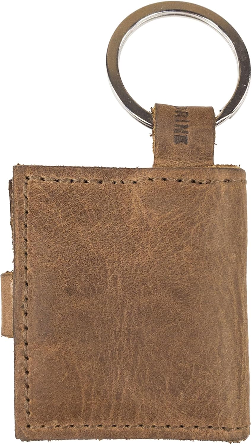 Hide & Drink, Photobook Keychain Handmade from Full Grain Leather - Single Malt Mahagony