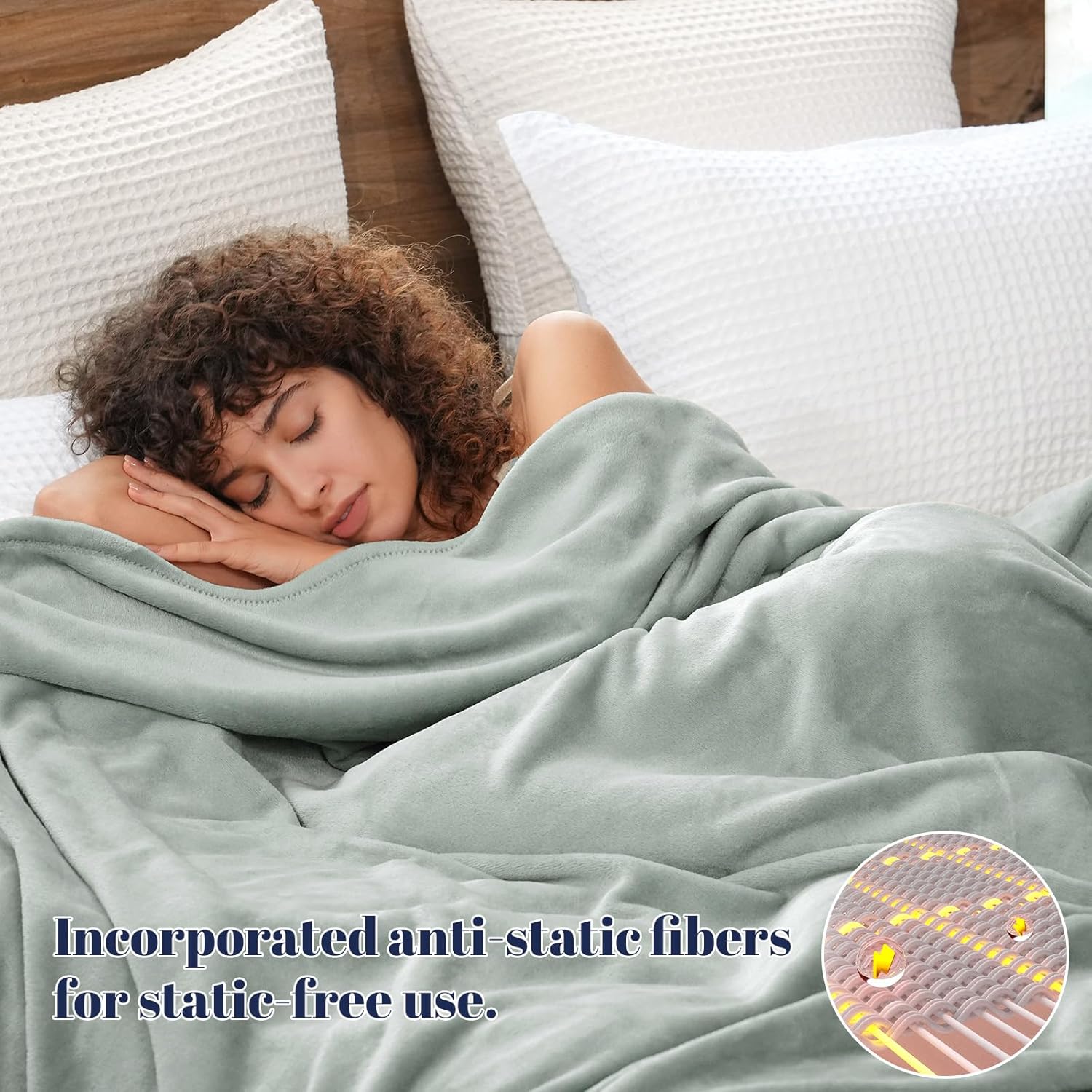 PHF Ultra Soft Fleece Blanket Twin Size, No Shed No Pilling Luxury Plush Cozy 300GSM Lightweight Twin XL Blanket for Bed, Couch, Chair, Sofa Suitable for All Season, 76" x 90", Jasper Stone - Image 2