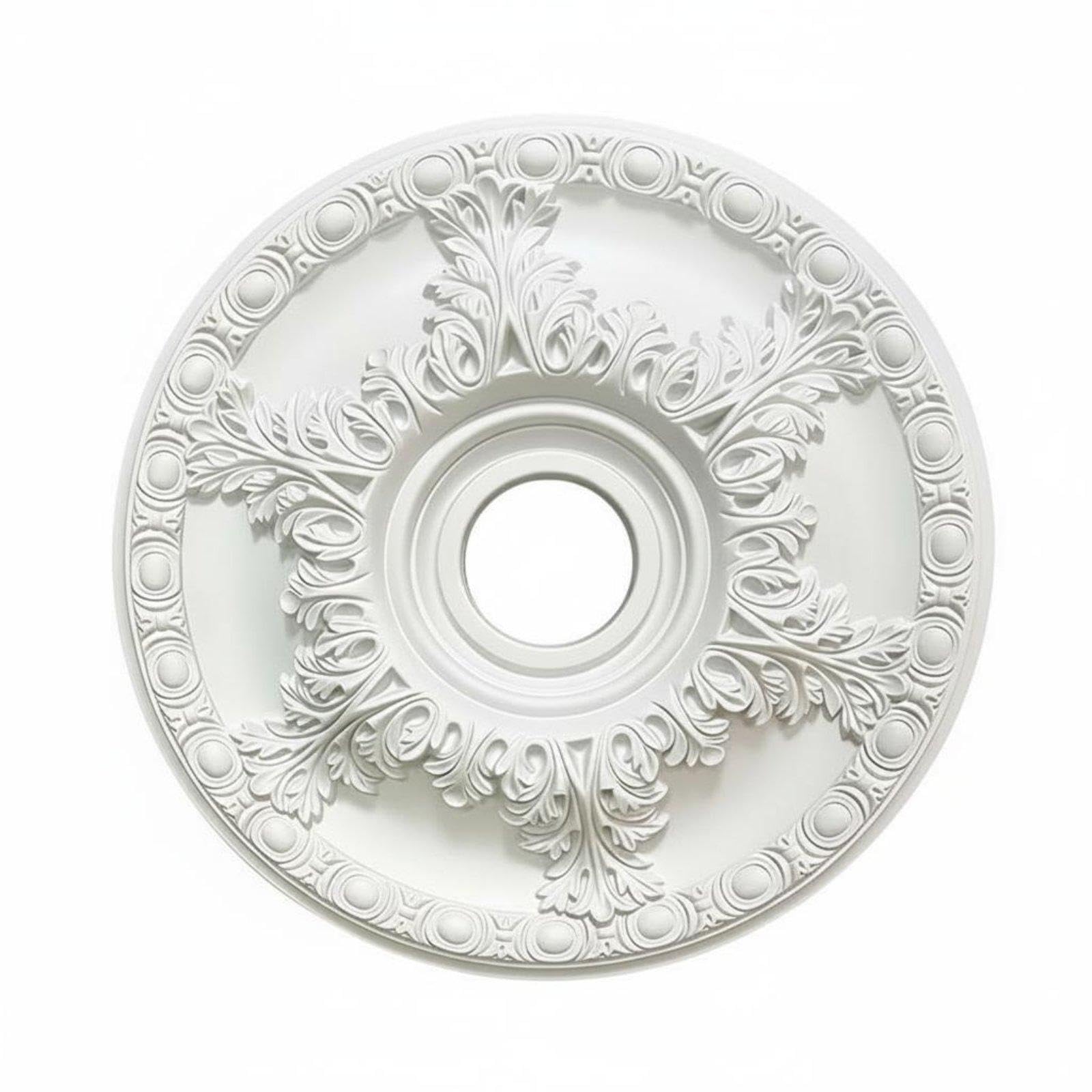 French Style Overhead Medallion Intricate Pattern Faux Plaster Overhead Medallion Lightweight Chandelier Base Cover for Living Room|Home & Garden| Lamps Lighting & Ceiling Fans| Chandelie-image-16