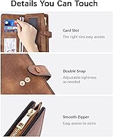 Vista 36 de BOSTANTEN - Cartera de piel auténtica para mujer con bolsillo con cremallera), BL3162011Kcoffee C-Naranja Marrón