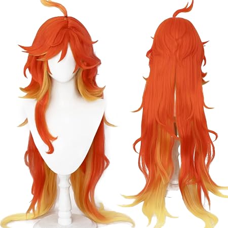 Men's Anime Cosplay Wig - Short Straight Synthetic Orange Hair Wig For Costumes