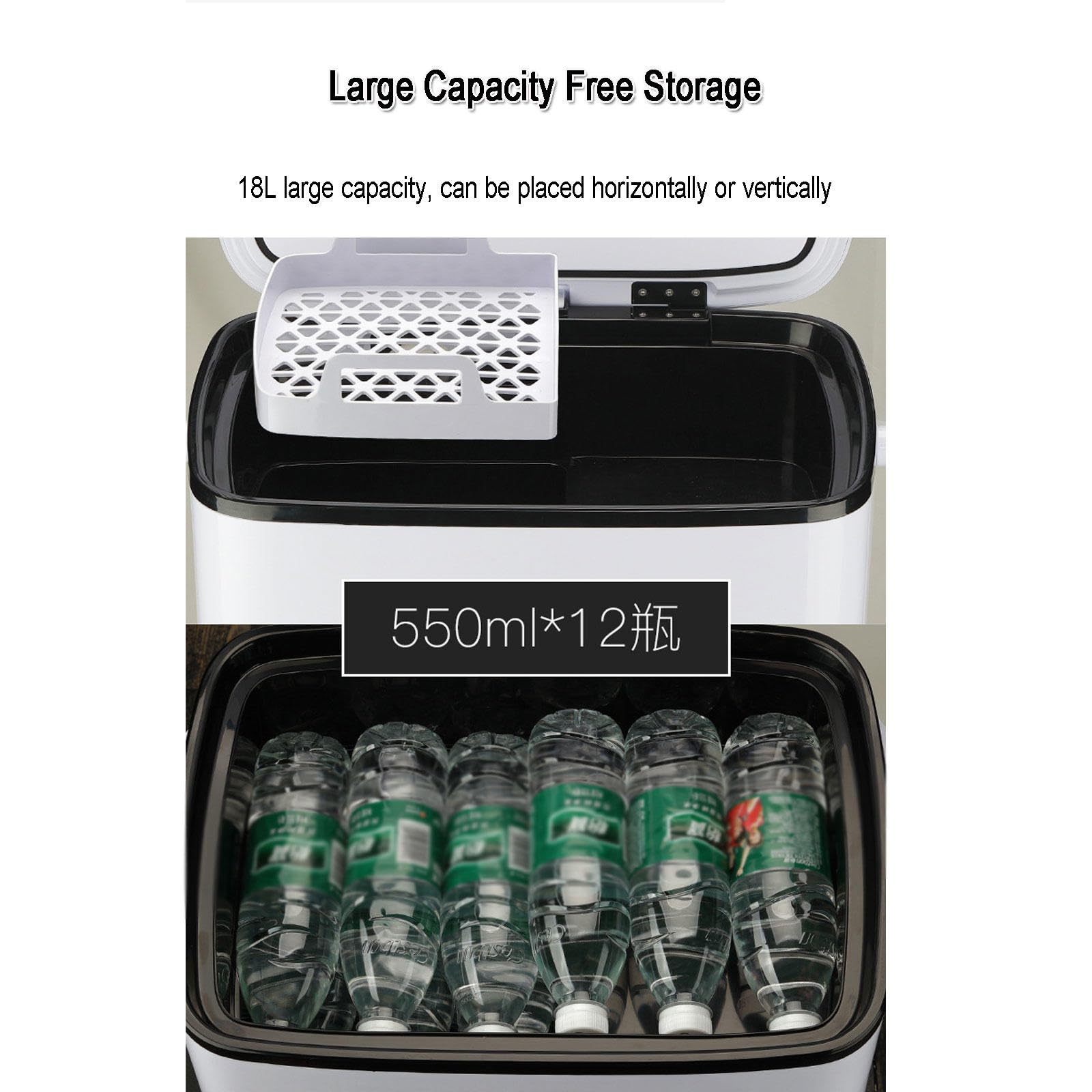 Refrigerador Auto, Congelador PortáTil Compresor Enfriador Refrigerador Camping De 18 L con 12/24 V DC Y 220 V AC para Auto, RV, CamióN Furgoneta Barco Viajes Pesca Al Aire Libre