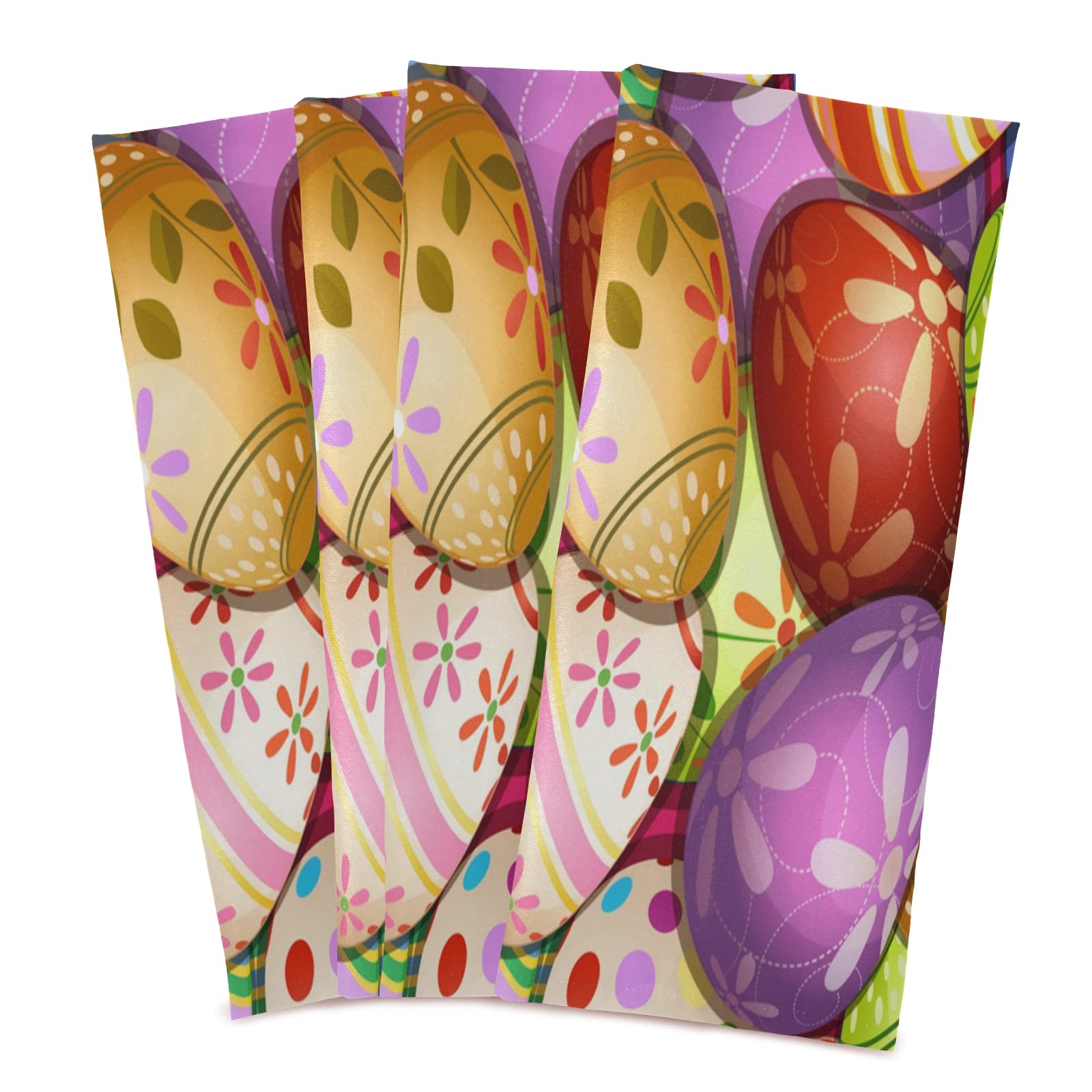 Xigua 4 Strofinacci Da Cucina A Tema Pasqua Con Uova - Assorbenti E Morbidi In Finto Cotone - 45,7x71,1 Cm - Asciugamani Riutilizzabili Per La Pulizia Rapida