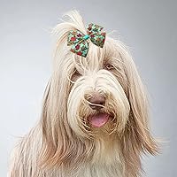 Vista 7 de 24Pcs/12 Pares 10 cm Lazos para el pelo de perro grandes para perros grandes Patrón de otoño Hojas de calabaza de arce Hojas de cosecha Forestales