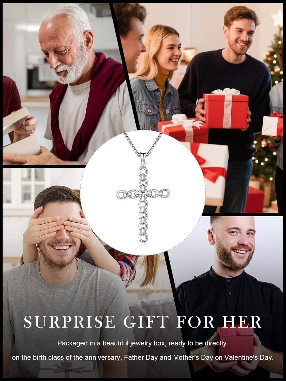 Cross Necklace for Men Women 925 Sterling Silver Crucifix Pendant Christian Jewelry Religious Gifts - Image 7