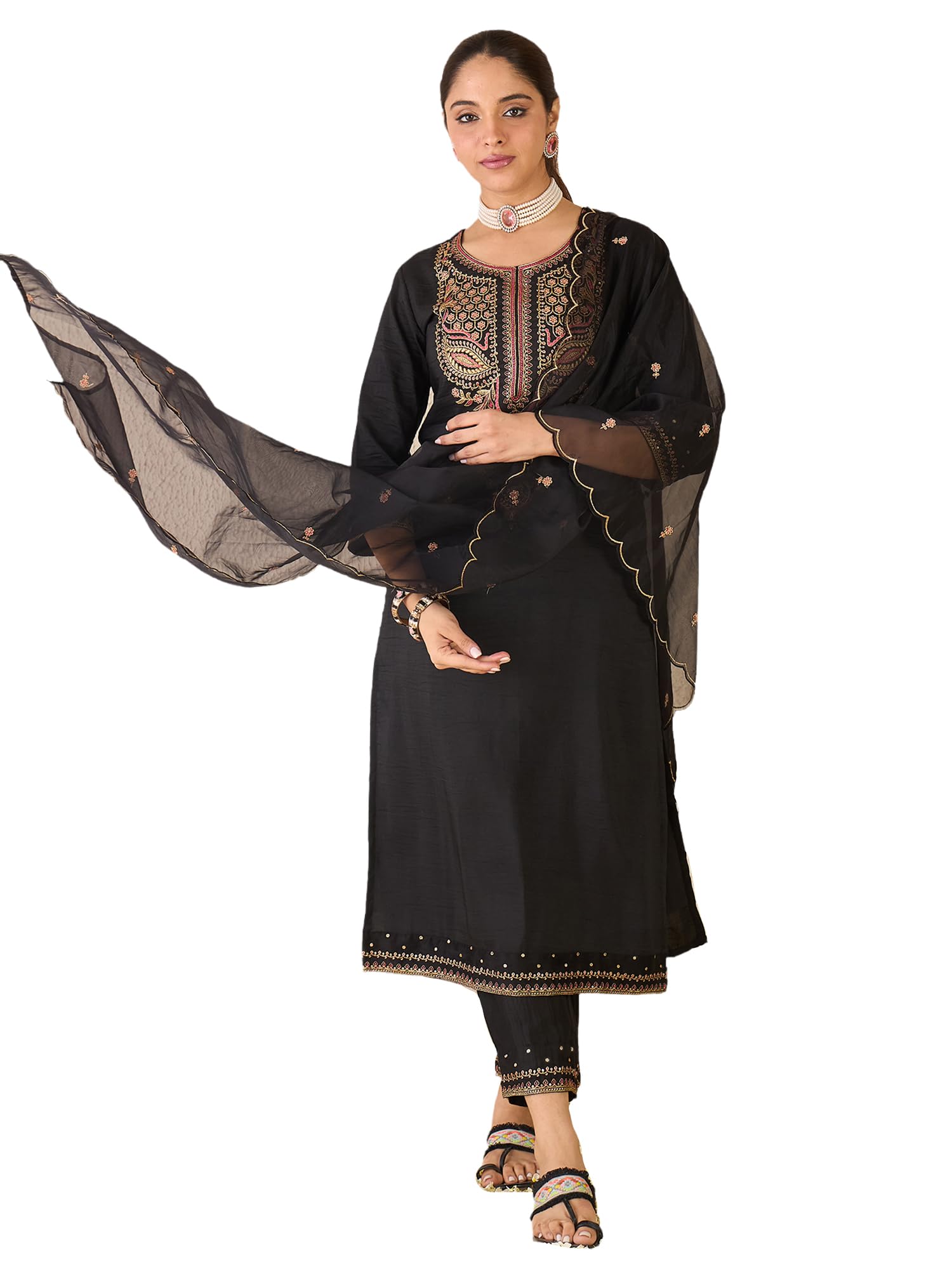 indo era Women Pure Cotton Kurta Set with Dupatta | Festive Suit Set, 11365-picture-19
