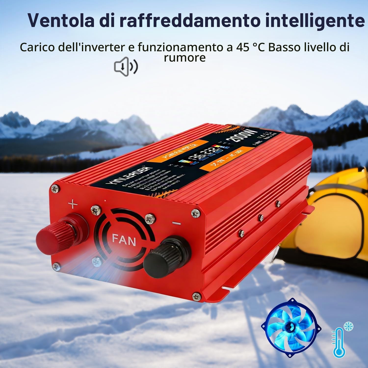 Power inverter 12V 220V 850W /2000W convertitore di tensione con display LCD 2 USB