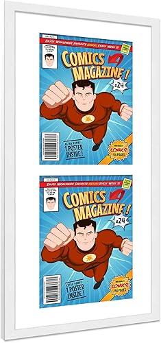 Miniatura 53 de Poster Palooza Marco de cómic con paspartú para 4 cómics de la era actual publicado después de 1985, marco de cómic negro para cómics de 6.875 x