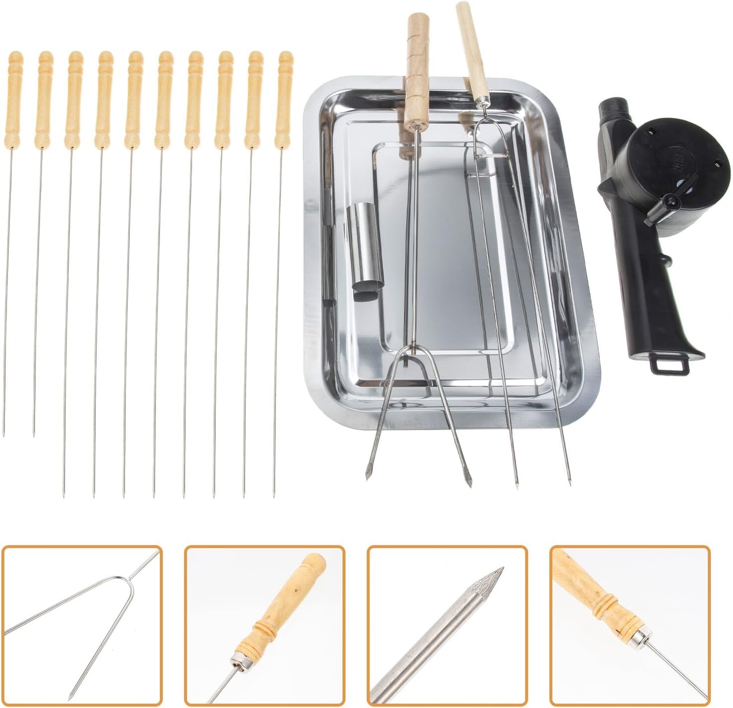Multi-Function BBQ Utensils Outdoor Grill Tools with Anti-Skid Handles Portable Barbecue Accessories for Camping Hiking Picnic
