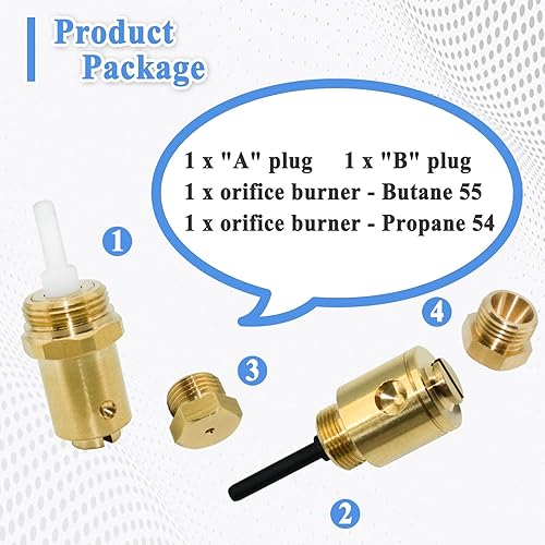 Miniatura 3 de Piezas de conversión de propano líquido del secador de gas W11581316 para secadores de 29 pulgadas, 4 kits de latón
