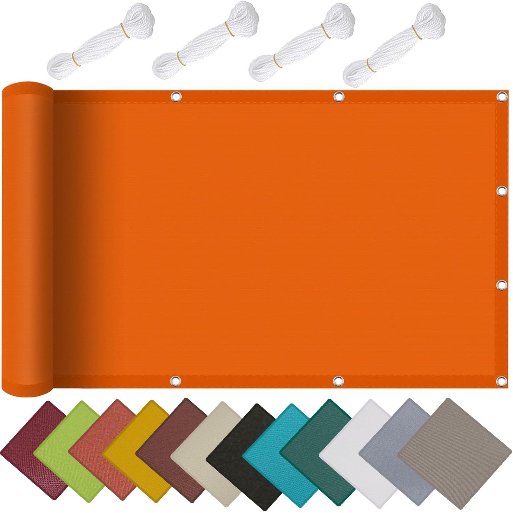 Voile d'ombrage rectangulaire 2x3.5m en polyester orange résistant