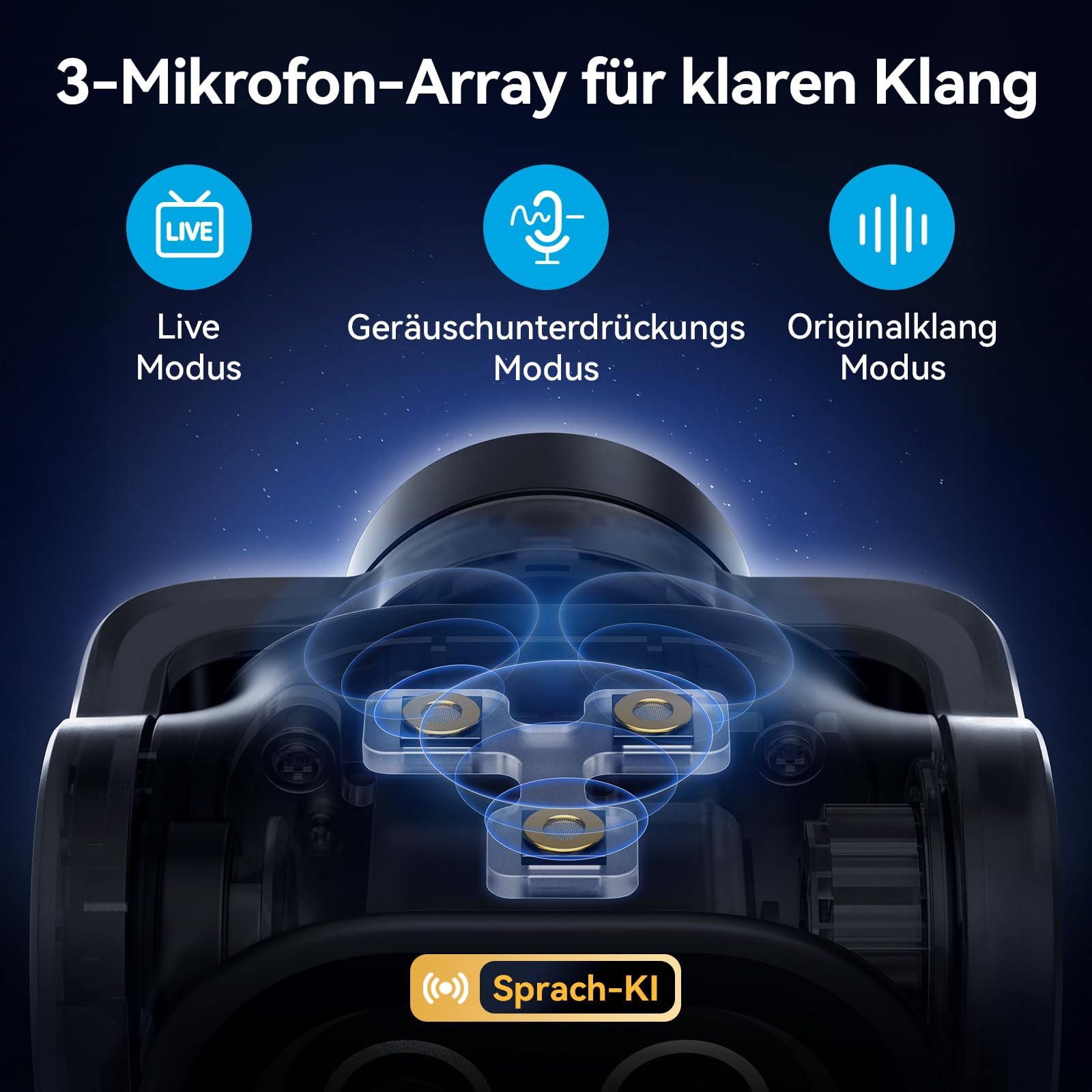 EMEET PIXY Dual-Kamera KI-gestützte PTZ-Kamera 4K, KI-Tracking, 0,2 s Schneller Fokus, mit Sony-Sensor, 3 Mikrofone, Gestensteuerung, 4K Webcam für Streaming und kompatibel mit OBS/Twitch/Switch 2