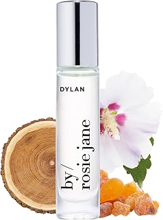 By Rosie Jane Perfume Oil (Dylan) - Travel Size Roll On Perfume with Notes of Bergamot Blossom, Guaiac Wood & Amber Silk - Paraben, Sulfate & Phthalate Free (7ml)