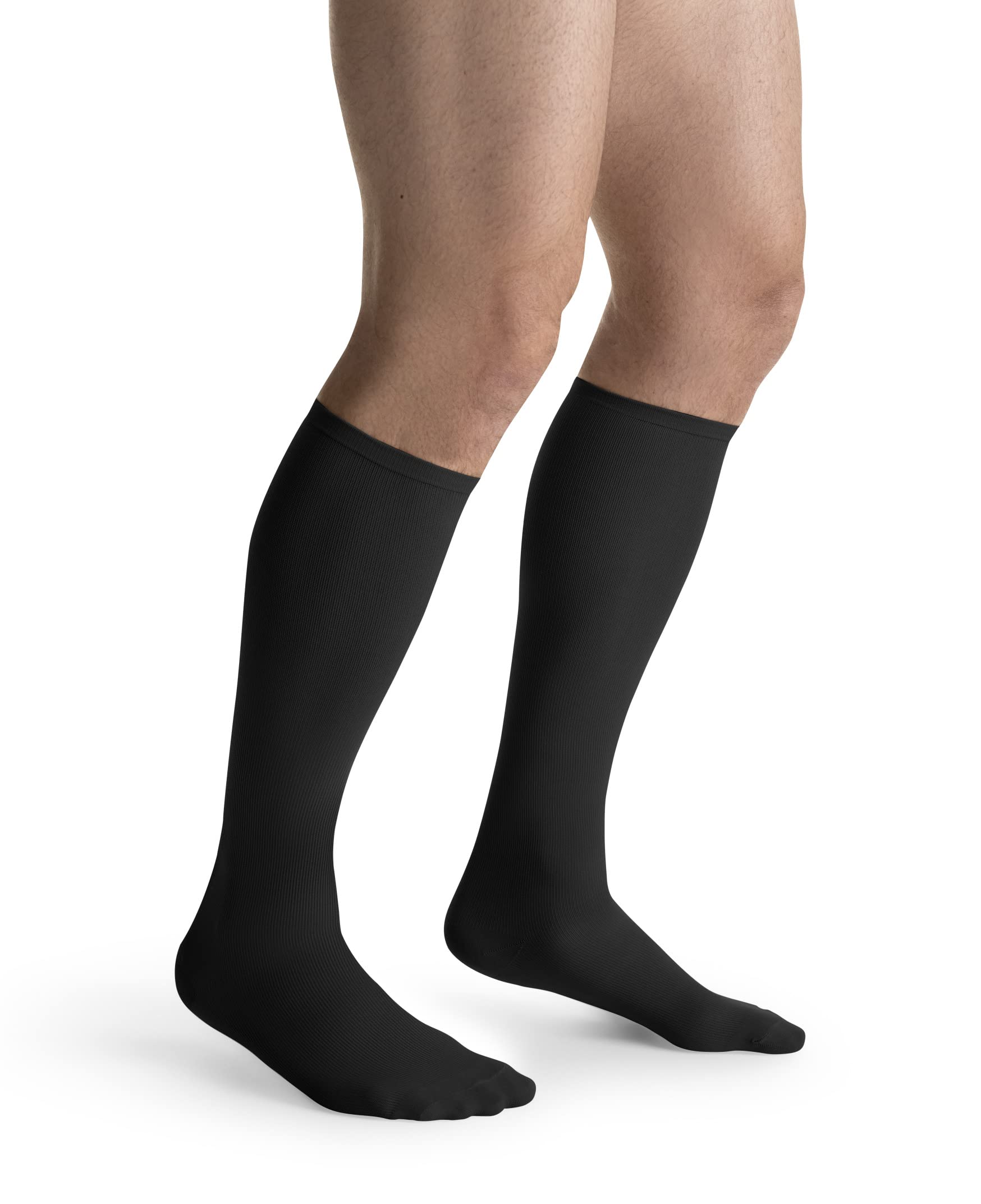 JOBST Chaussettes de voyage pour homme et femme - Aide à prévenir la thrombose en voyage - Douces et respirantes grâce à 33% de coton - Noir - Taille 4