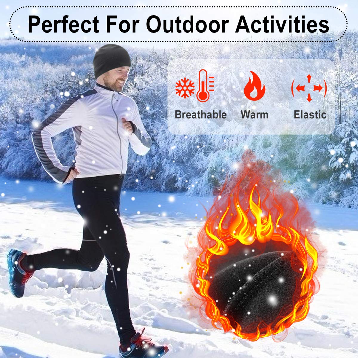 HASAGEI Berretto da Uomo e Donna, Sportivo, in Pile, Termico, Traspirante, per Corsa, Sci, Ciclismo, Snowboard, Arrampicata, Motociclismo, attività all'aperto