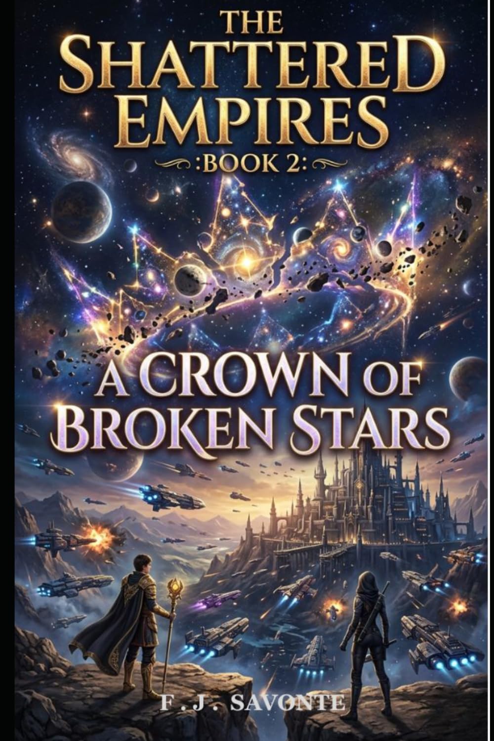 The Shattered Empires Book 2: A Crown of Broken Stars: Rivals-to-Lovers Space Opera Romance Featuring a Sunshine Prince and a Grumpy Spy, Forced Proximity, Political Intrigue, Hidden Networks.