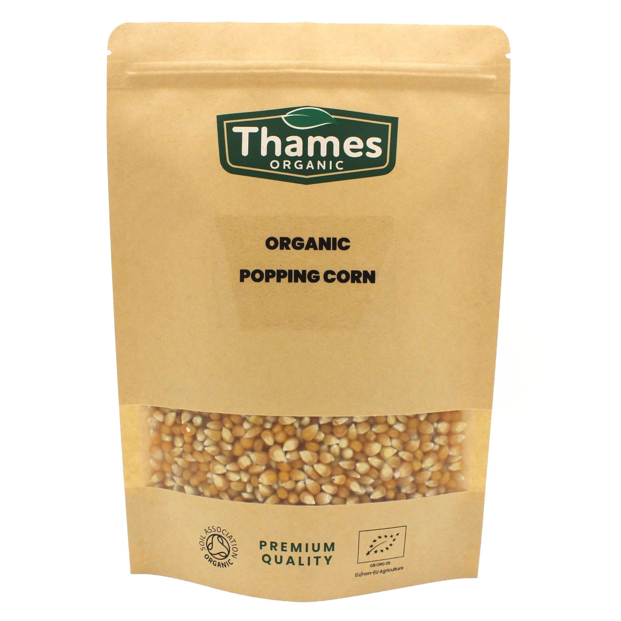 Organic Popping Corn - Non-GMO, No Additives, No Preservatives - Vegan, Raw, Certified Organic - Perfect for Snacking, Popcorn Lovers - Delicious and Nutritious - Thames Organic 900g
