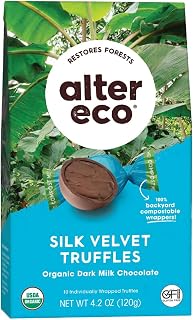 Alter Eco | Silk Velvet Truffles | 39% Pure Dark Cocoa, Fair Trade, Organic, Non-GMO, Gluten Free Dark Chocolate Truffles | 80 Truffles